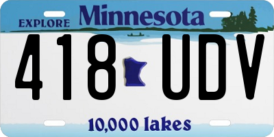 MN license plate 418UDV