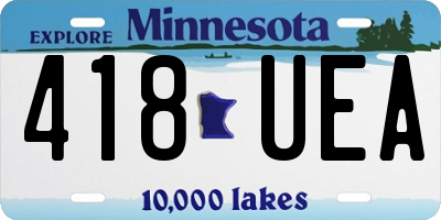 MN license plate 418UEA