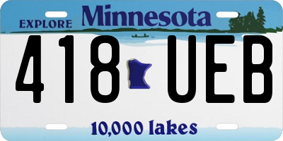 MN license plate 418UEB