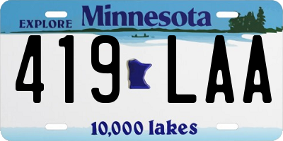 MN license plate 419LAA