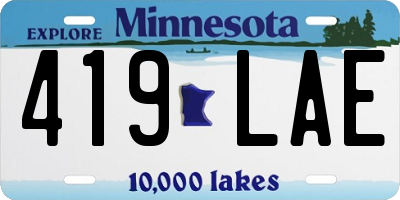 MN license plate 419LAE