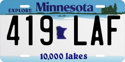 MN license plate 419LAF