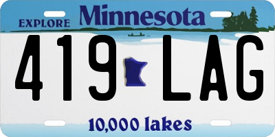 MN license plate 419LAG