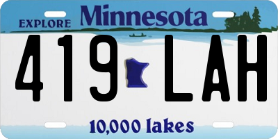 MN license plate 419LAH