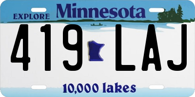 MN license plate 419LAJ