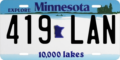 MN license plate 419LAN