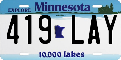 MN license plate 419LAY