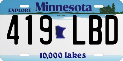 MN license plate 419LBD