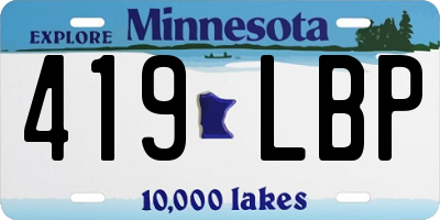 MN license plate 419LBP