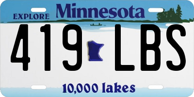 MN license plate 419LBS