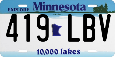 MN license plate 419LBV