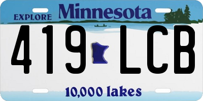 MN license plate 419LCB