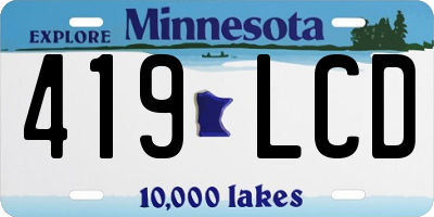 MN license plate 419LCD