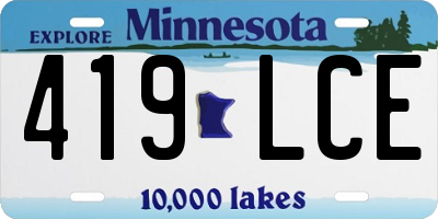 MN license plate 419LCE