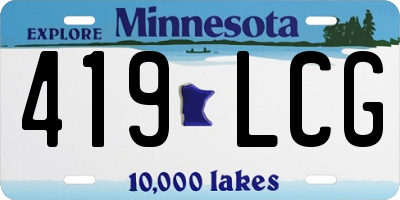 MN license plate 419LCG