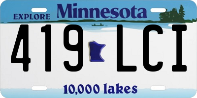 MN license plate 419LCI