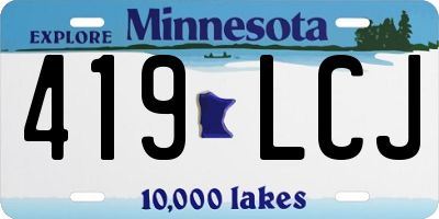 MN license plate 419LCJ