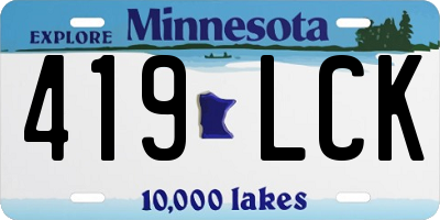 MN license plate 419LCK