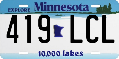 MN license plate 419LCL