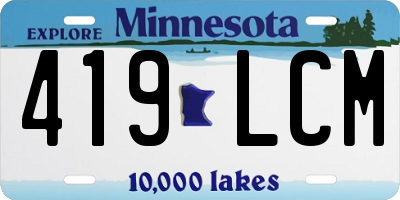 MN license plate 419LCM