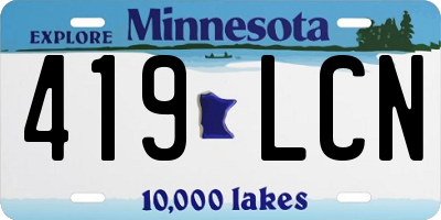 MN license plate 419LCN