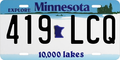 MN license plate 419LCQ