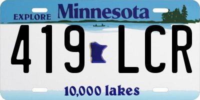MN license plate 419LCR