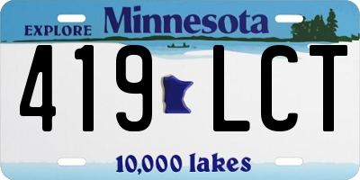 MN license plate 419LCT