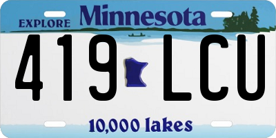 MN license plate 419LCU