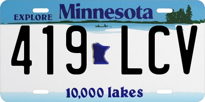 MN license plate 419LCV