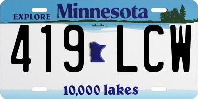 MN license plate 419LCW