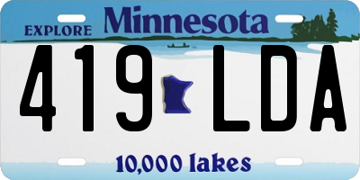 MN license plate 419LDA