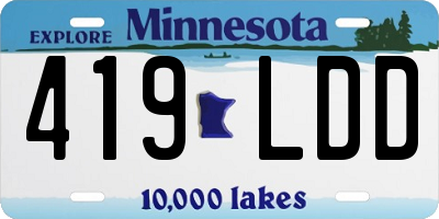 MN license plate 419LDD