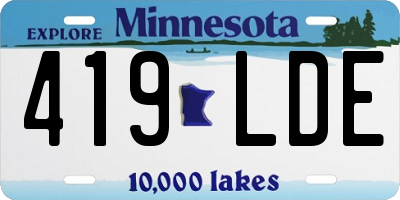 MN license plate 419LDE