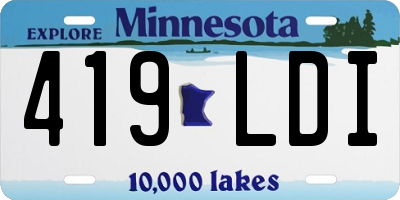 MN license plate 419LDI