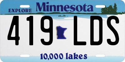 MN license plate 419LDS