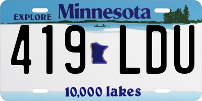 MN license plate 419LDU