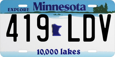 MN license plate 419LDV