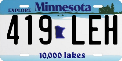 MN license plate 419LEH
