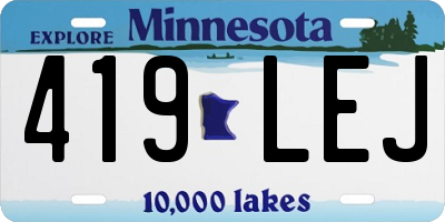 MN license plate 419LEJ