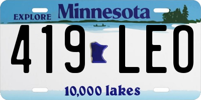 MN license plate 419LEO