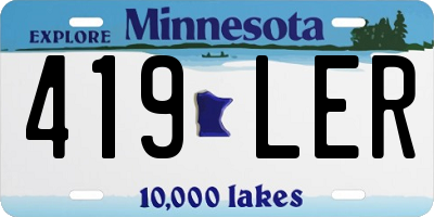 MN license plate 419LER