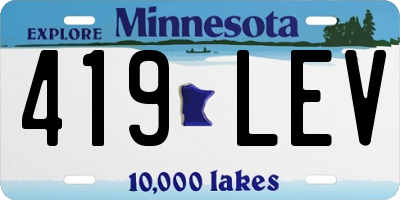 MN license plate 419LEV