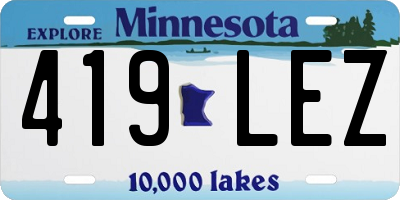 MN license plate 419LEZ