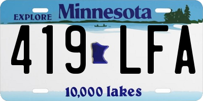 MN license plate 419LFA