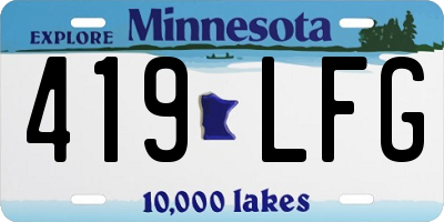 MN license plate 419LFG