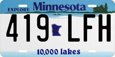 MN license plate 419LFH