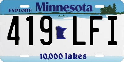 MN license plate 419LFI