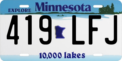 MN license plate 419LFJ