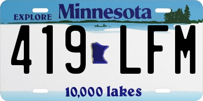 MN license plate 419LFM